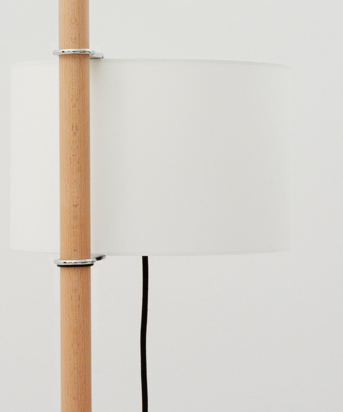 Detail of the TMM parchment shade and the ring that holds it on the wooden stem
